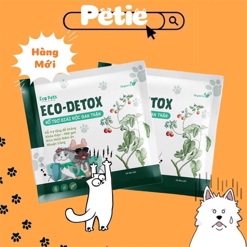 (HÀNG MỚI) Eco Detox Hỗ Trợ Giải Độc Gan Thận, Eco-Iron Hỗ Trợ Bổ Máu Cho Chó Mèo Gói 5g