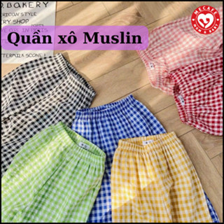  Quần dài cho bé gái chất liệu xô Muslin 2 lớp Quần chống muỗi cho bé Quần bomber Quần bo gấu cho bé trai bé gái 