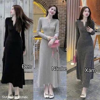  Đầm Bầu Maxi Xuông A Dáng Dài Tăm Gân Thái Co Dãn 4 Chiều Trùm Đồ Bầu 