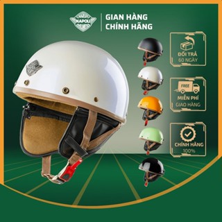 Mũ bảo hiểm nửa đầu Napoli N120 Chính Hãng nhiều màu Logo Harley Freesize 55-58cm