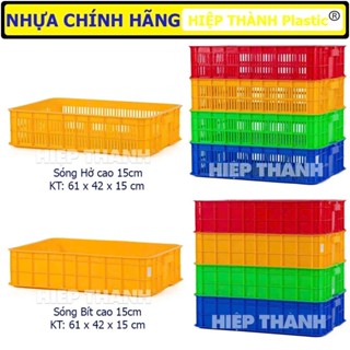 Sóng Nhựa BÍT 1T5 - SÓNG HỞ 1T5 Đựng Đồ - Khay Nhựa Đựng Đồ - Thùng Nhựa Chữ Nhật - Sọt Nhựa Chở Hàng - Nhựa Hiệp Thành