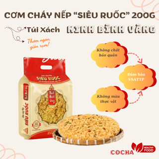 Cơm Cháy Nếp Siêu Ruốc Chà Bông Ninh Bình Vàng Đặc Sản Đại Long, Túi Xách Đỏ Làm Quà Biếu Tặng 200g - COCHA Healthy Food