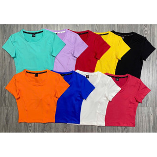 ÁO CROPTOP THỂ THAO NK LOGO THÊU VNXK CỔ TRÒN TẬP GYM YOGA NỮ VẢI THUN CAO CẤP