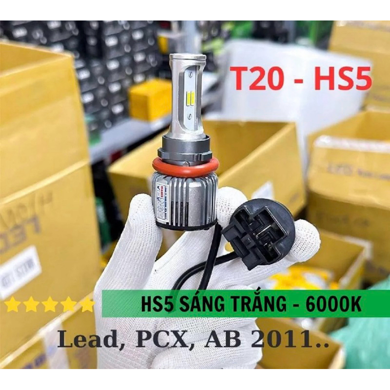 ĐÈN LED CHO XE HONDA PCX 2011 - LEAD 110 - AB 2011 Đầu bò - chân HS5 có quạt tản nhiệt