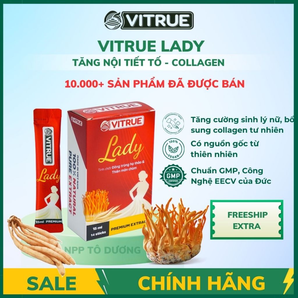 Tăng Sinh Lý Nữ Estrogen, Duy Trì Thanh Xuân, Chống Lão Hoá - Vitrue Lady