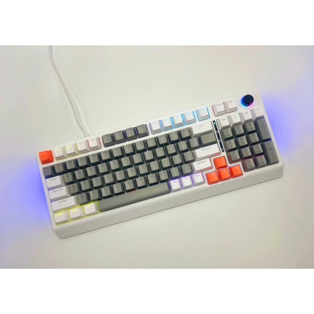 Bàn phím cơ trục đỏ 98 phím 18 chế độ led có nút điều chỉnh âm thanh | BigBuy360 - bigbuy360.vn