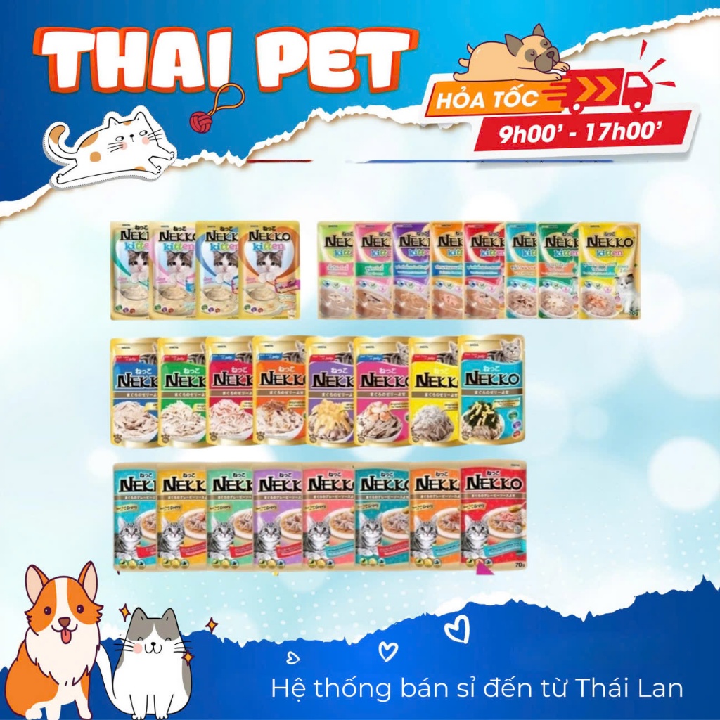 [1 THÙNG] Pate Nekko Kitten 70g x 48 gói Thai Lan