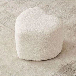Ghế đôn trái tim cao cấp , ghế Sofa ngồi bàn trang điểm chất lông cừu, ghế gác chân thay giày tiện lợi