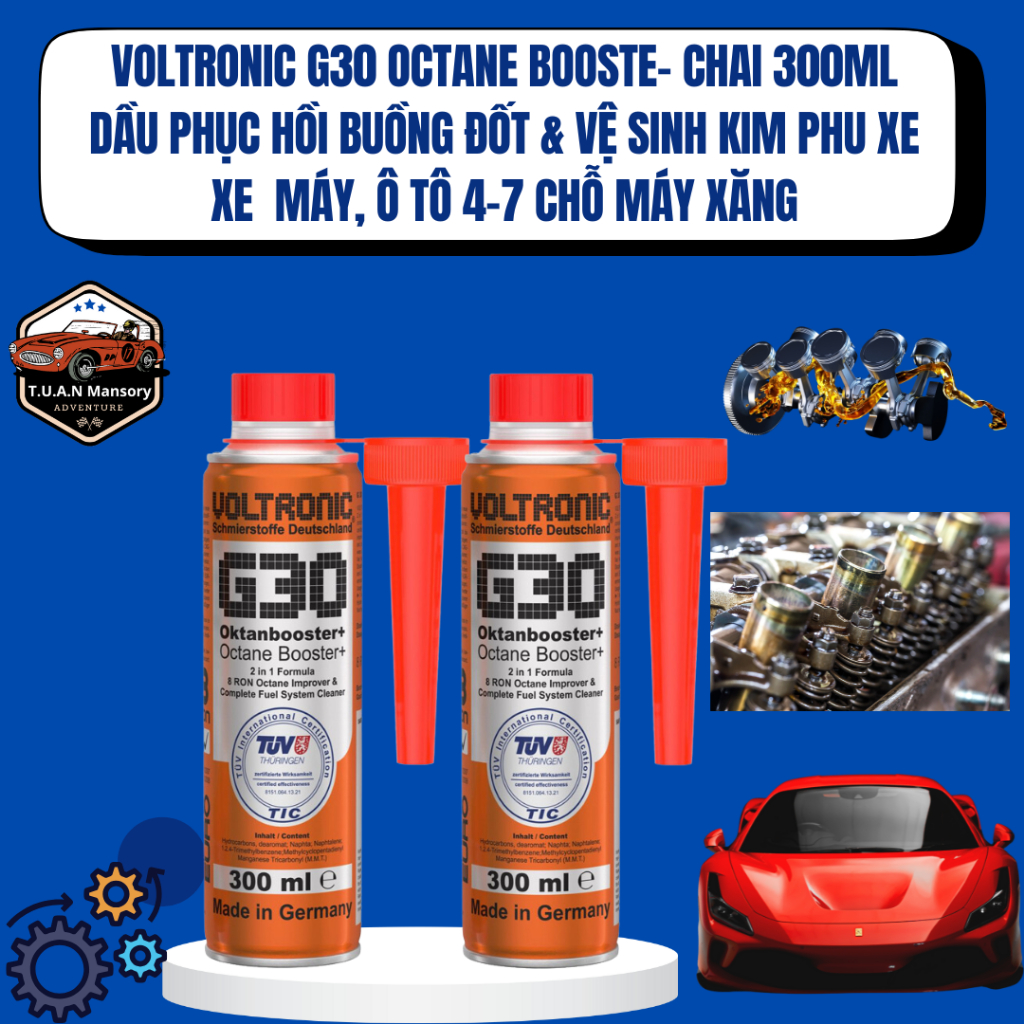 VOLTRONIC G30 OCTANE BOOSTER+ 2 IN 1 là phụ gia xăng cao cấp được phát triển với công thức 2 trong 1