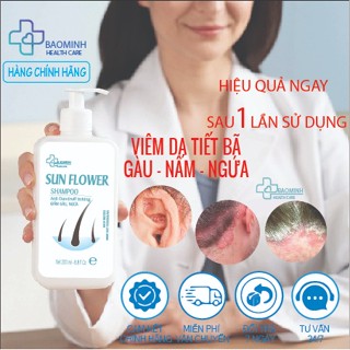 Dầu gội sun flower viêm da tiết bã, nấm da đầu, nhiều gàu,fungal dermatitis (chai 200ml) A4