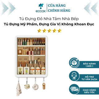 Tủ Nhựa Đựng Đồ Nhà Tắm, Tủ Đựng Mỹ Phẩm Treo Tường, Tủ Đựng Gia Vị Nhà Bếp Eccox Tiện Ích Và Đa Năng Không Khoan Đục