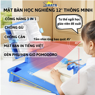 Mặt bàn học thông minh, bàn học chống gù cho bé tiểu học, mặt bàn nghiêng 12° SMATA đa năng 3 in 1 cho trẻ từ 5-12 tuổi