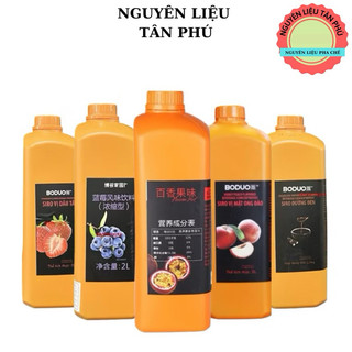Siro boduo dâu, lựu, việt quất, táo, đào, chanh dây, đường đen 2l-