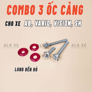 Combo 3 Ốc Cảng Xe Salaya Inox 304 8li gắn cho Stylo 160, AB, Vision, SHi, Vario/Click mẫu Thái và Bông chuẩn đẹp
