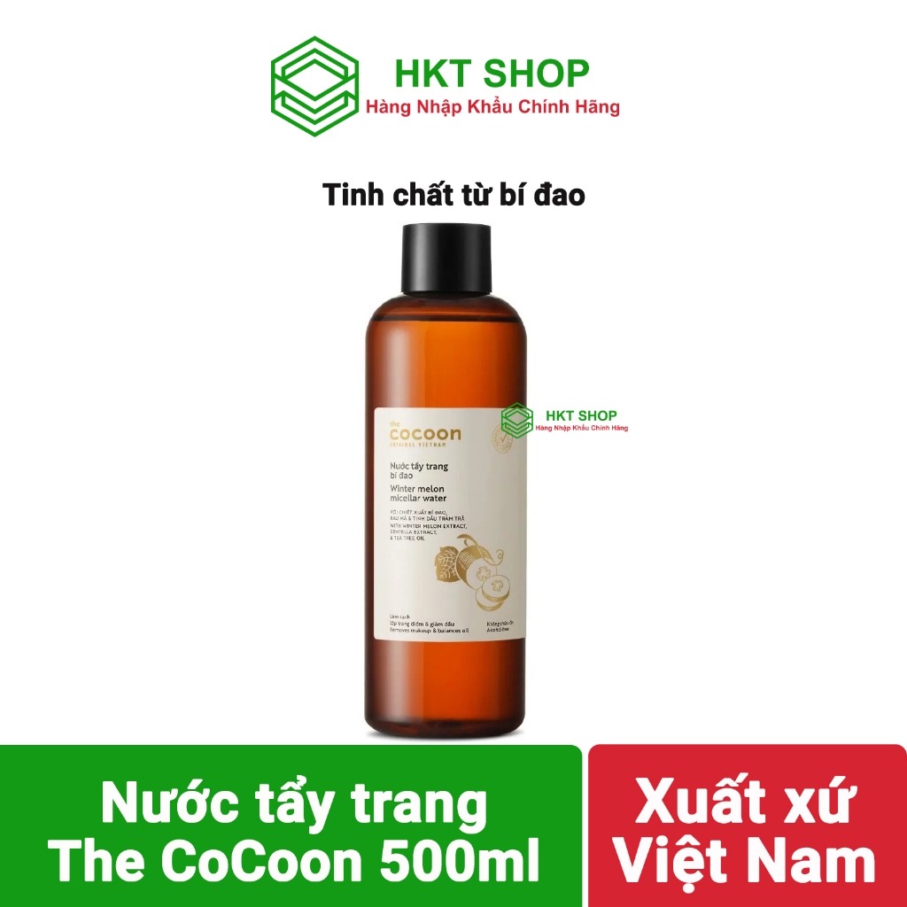 Nước tẩy trang bí đao Cocoon tẩy sạch makeup & giảm dầu 500ml - HKT shop