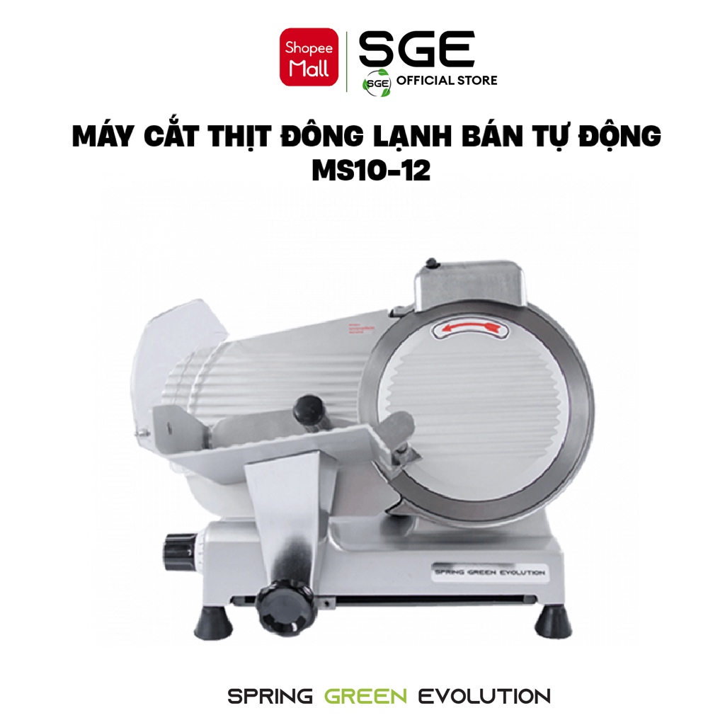 Máy Thái Cắt Thịt Công Nghiệp SGE MS10 Tốc Độ Cao, Lưỡi Cắt Inox304 Độ Dày Thái 0-20mm