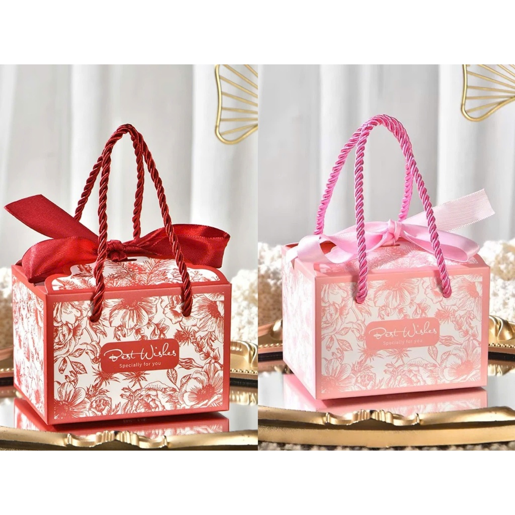 10 Hộp Quà Tặng Khách Hàng Lễ Tết Best Wishes Có Quai Xách [KT10.5*8.3]