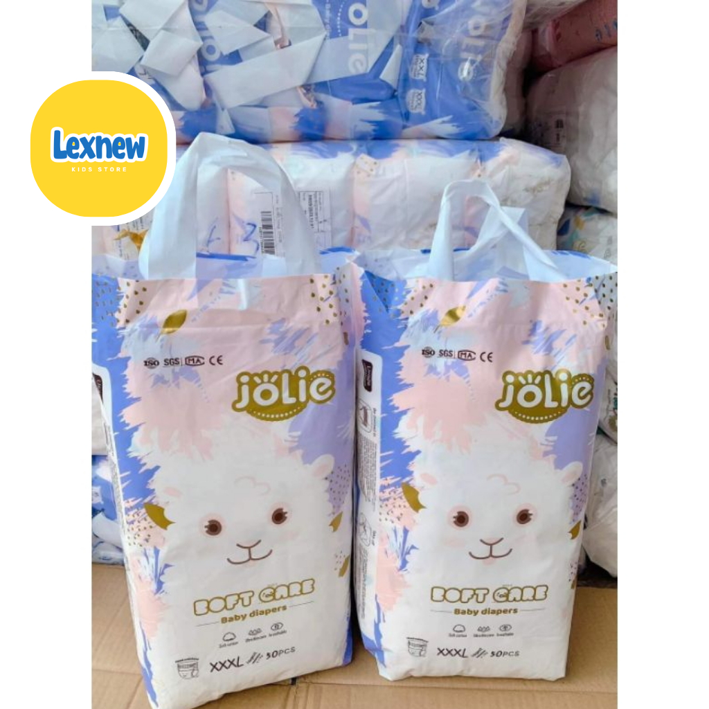 Combo 2 Bịch Bỉm Quần Jolie 100 Miếng Size M50 L50 XL50 XXL50 giá tại Kho siêu mềm mỏng nhẹ thấm hút cho bé