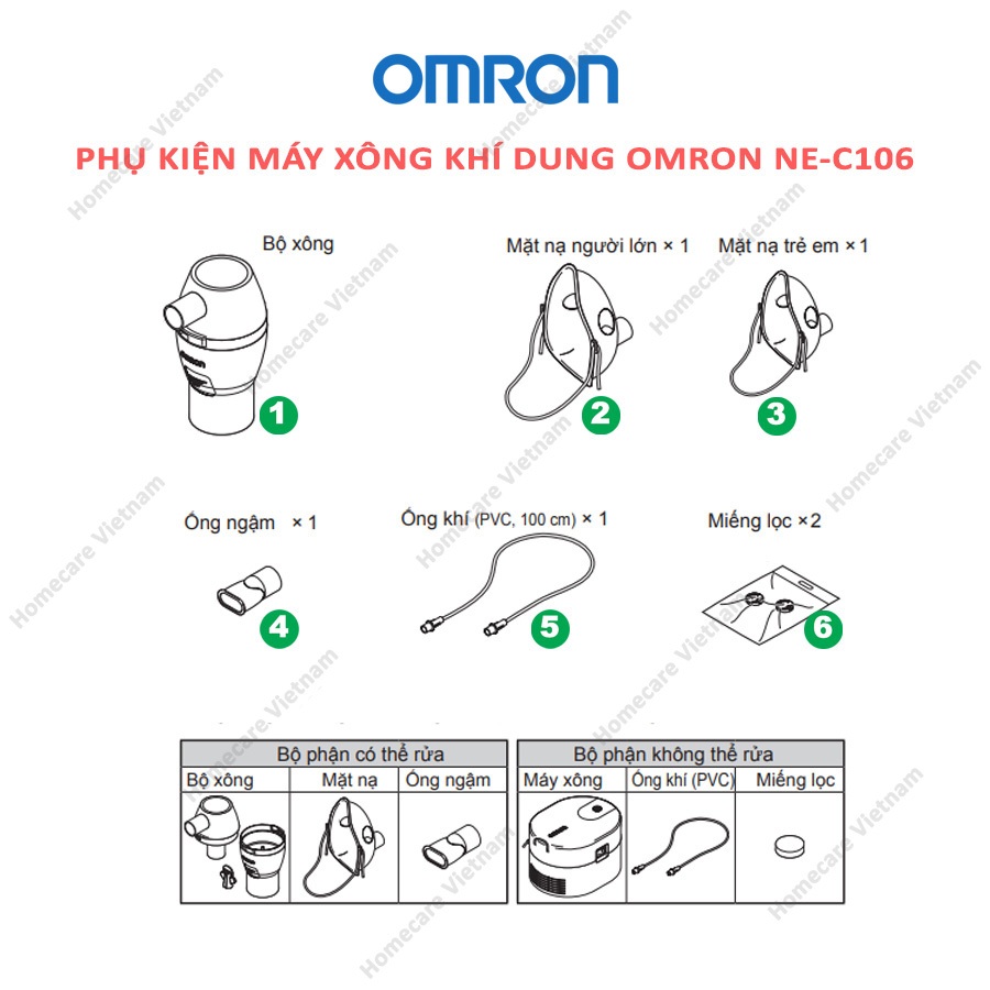 Phụ Kiện Máy Xông OMRON NE-C106 ⚡ Hàng chính hãng OMRON