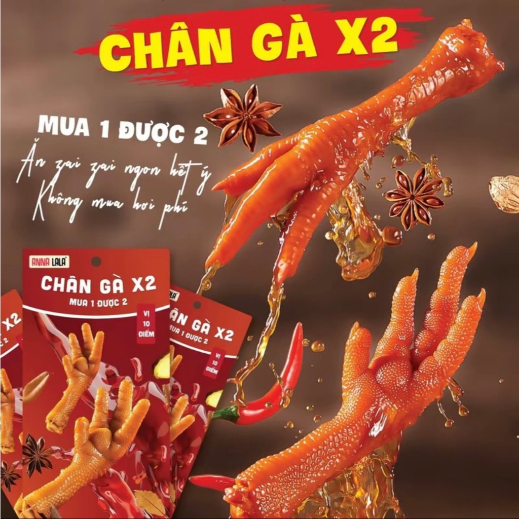 COMBO 20 Gói Chân Gà x2 Anna Lala, Thơm Ngon,Dai Giòn Sần Sật, Anna Lala Food