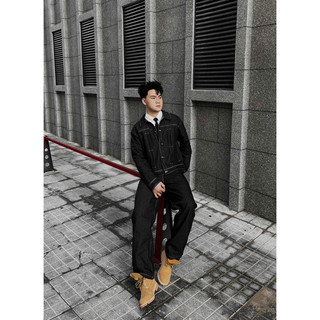 [ nhận hàng trước tết ]  Áo/ quần raw denim - raw black denim set