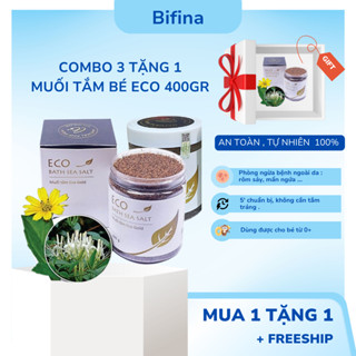 [Tặng 1 lọ Eco Gold] Combo 3 lọ muối tắm bé Eco Gold 400gr