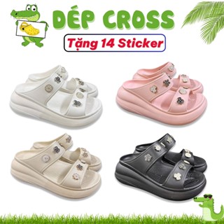  Dép CROSS sandal mega crush classic đế cao 5cm đế lõm dập chữ  Lõm Ch  