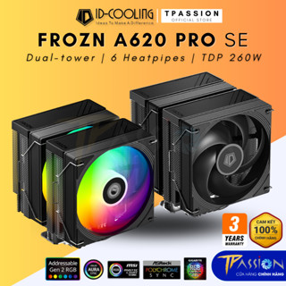 Tản nhiệt khí CPU ID-Cooling FROZN A620 PRO SE / LED ARGB - Chính hãng, tháp đôi, 2 quạt, 6 ống đồng