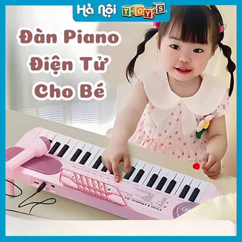 Đồ Chơi Đàn Piano Điện Tử Cho Bé, Kèm Mic Hát, Tổng Hợp Nhiều Bài hát, Giai Điệu Chất Liệu Cao Cấp A