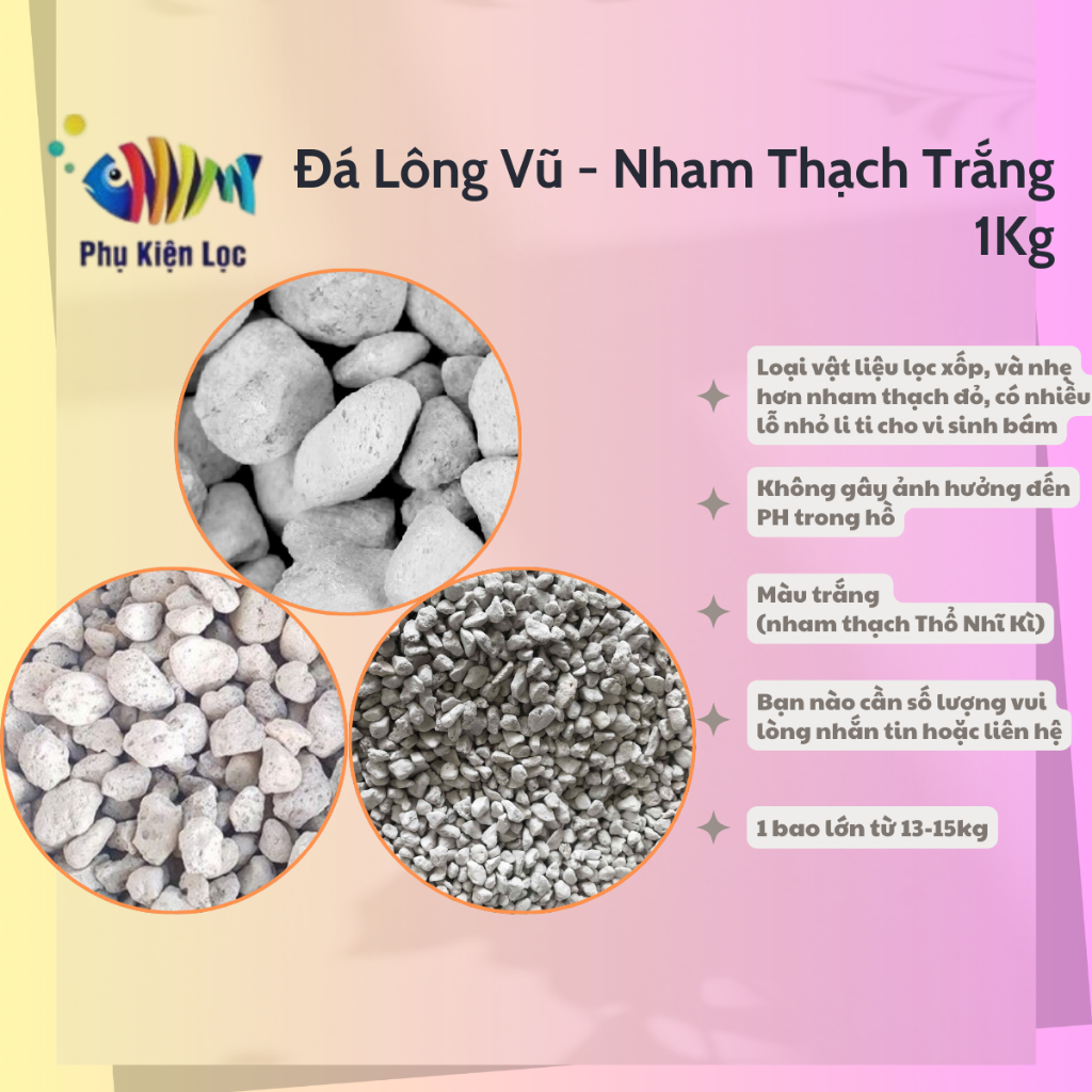 Đá Lông Vũ - Nham Thạch Trắng 1kg