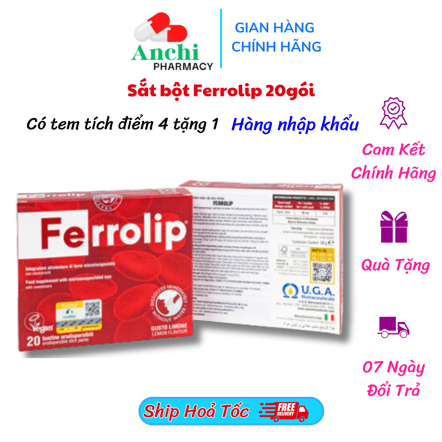 [Tích đểm] Sắt bột,Sắt sinh học Ferrolip liposome bổ sung sắt cho mẹ bầu người thiếu máu