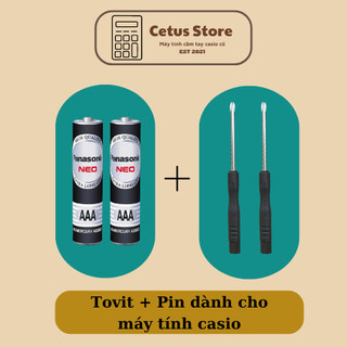  Tovit và Pin đũa đen AAA Panasonic chính hãng cho các dòng máy Casio fx 570 fx 580 fx 880 