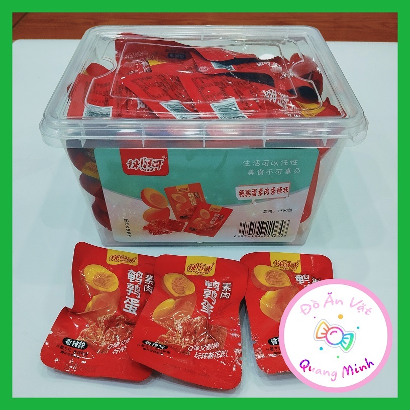 Bán sỉ hộp trứng cút thịt kho tàu trung quốc hộp 50 cái thơm ngon hấp dẫn,đồ ăn vặt trung hot nhất