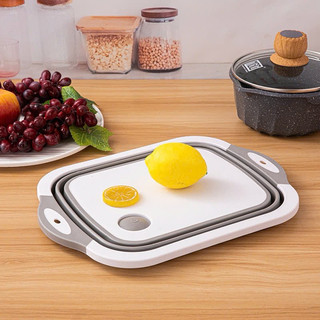 Thớt Nhựa Kèm Chậu 💥Chậu gấp gọn kèm thớt với rổ đựng đa năng tiện dụng