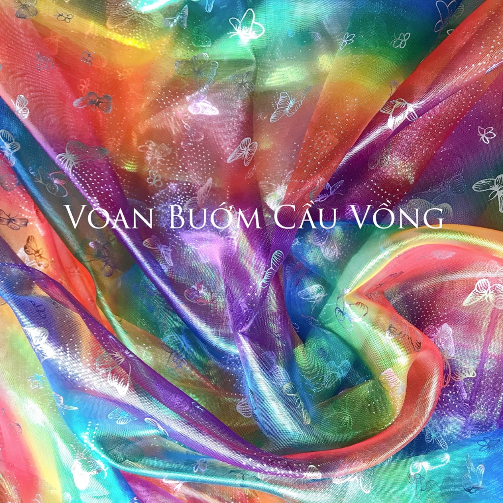 [XẢ KHO] 🌈VẢI VOAN HỒ ĐIỆP CẦU VỒNG 🌈