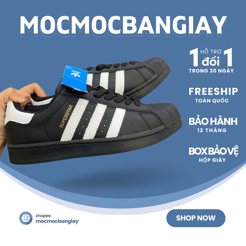 Giày Sneakers Nam Nữ, Giày Originals Superstar 'Black White'  [Tặng Kèm Box Bảo Vệ]