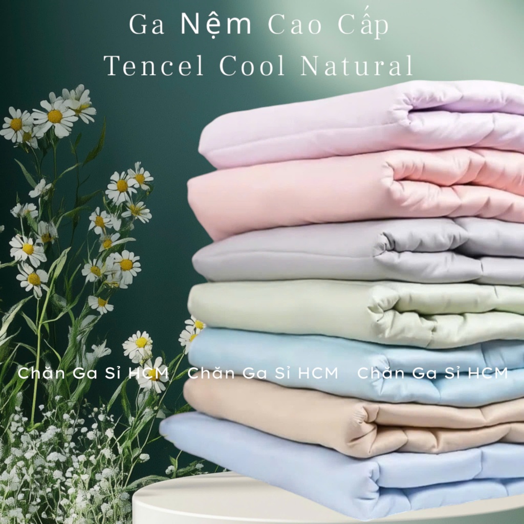 ☪️SALE 50%☪️Ga Nệm Lyocell Cool Mềm Mát, Thấm Hút Mồ Hôi, Kháng Khuẩn, Drap Bọc Bo Chun _ Chăn Ga Sỉ