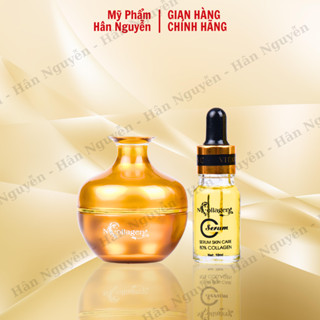 Combo kem sâm vàng và serum c dưỡng ẩm sáng da giúp mờ thâm nám tàn nhang N Collagen Hân Nguyễn 35ml