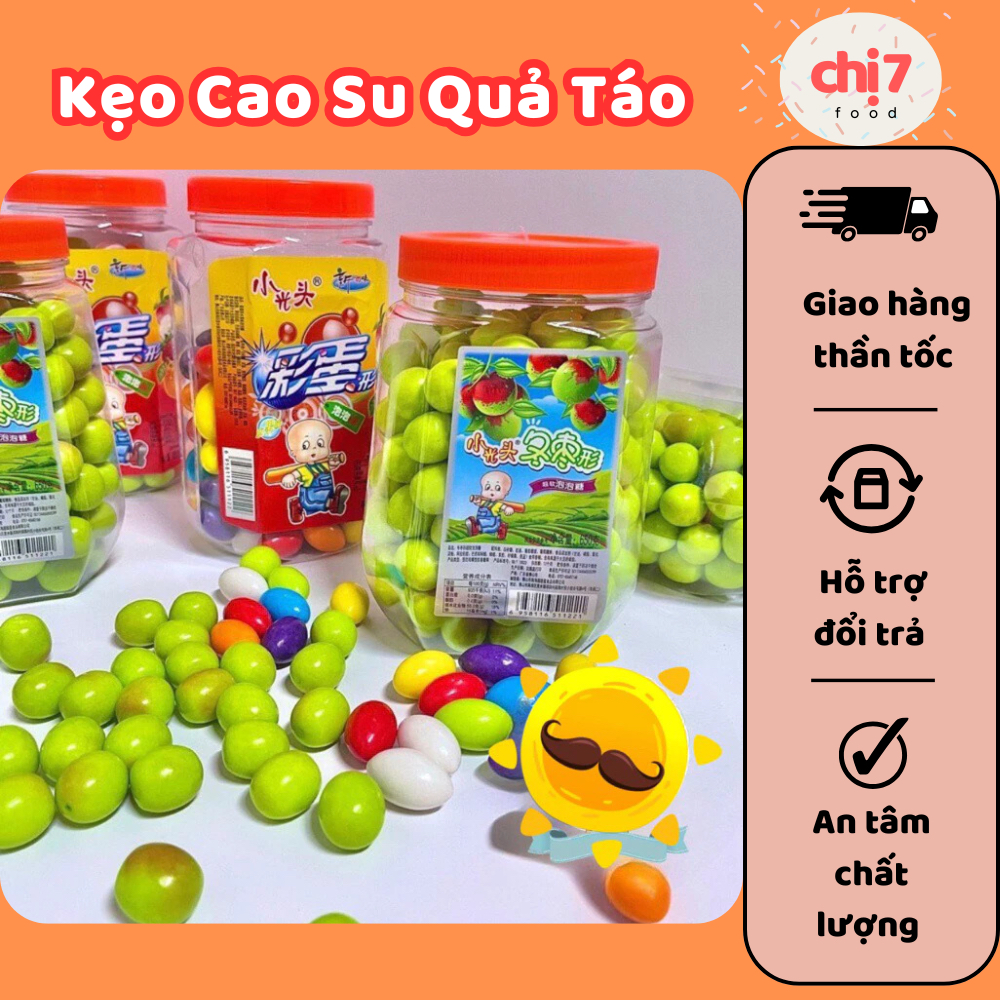 Kẹo Cao Su Nhai Hình Quả Táo, Quả Nhót Sắc Màu Tuổi Thơ - Chị7FOOD