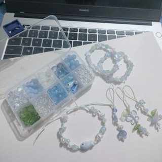 [Tặng kèm dây] - Hộp charm 10 ô dùng làm vòng tay, móc khoá,...handmade siêu tiện lợi/ Set hạt làm vòng tay