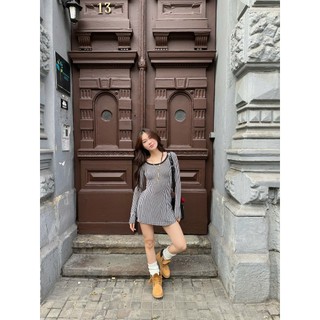 làminapparel - STRIPED OPEN BACK MINI DRESS