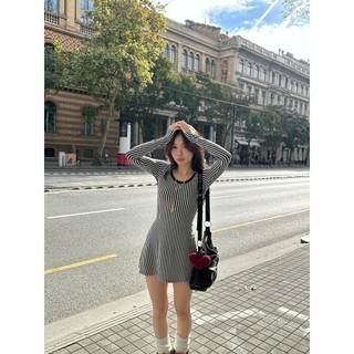 làminapparel - STRIPED OPEN BACK MINI DRESS