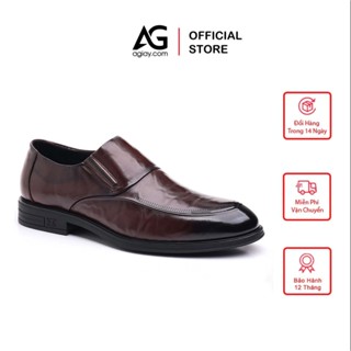  Giày Lười Da Nam Cao Cấp AG0384 Giày Tây Lười Da Bóng Dành Cho Nam Êm Ái Phù Hợp Mọi Lứa Tuổi 