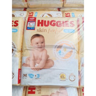  Tã dán Huggies tràm trà gói siêu tiết kiệm M76 L68 XL60 miếng 