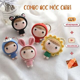 Bộ Móc Len LYLYCRAFT Làm Móc Khoá Chibi Có Kèm Video Hướng Dẫn Và Dụng Cụ Đan Móc Len Handmade DIY