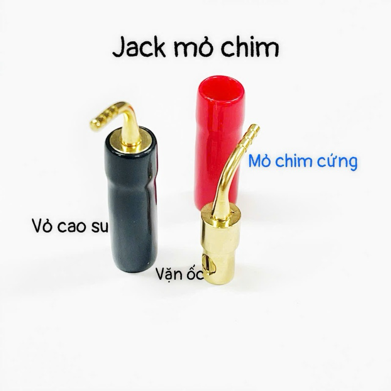 (VIDEO) Jack loa mỏ chim đồng vỏ cao su đỏ đen Phụ kiện âm thanh loa, ampli