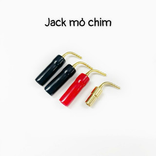 (VIDEO) Jack loa mỏ chim đồng vỏ cao su đỏ đen Phụ kiện âm thanh loa, ampli
