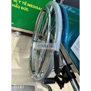 Xe Lăn Khung Inox Tiêu Chuẩn Dành Cho Người Già,Người Tàn Tật, Có Phanh Tay Phía Trước