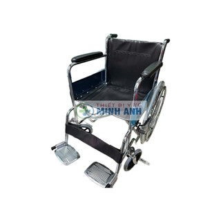 Xe Lăn Khung Inox Tiêu Chuẩn Dành Cho Người Già,Người Tàn Tật, Có Phanh Tay Phía Trước