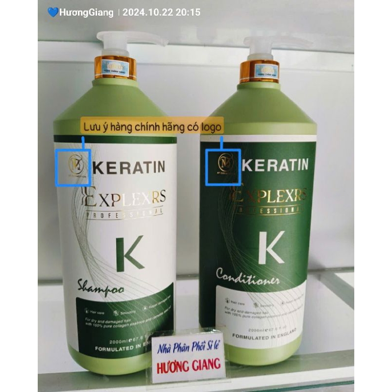 Cặp dầu gội xả K Explexrs keratin, cặp dầu gội 2000 ml